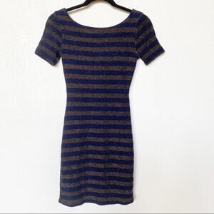Soprano Twist Back Shimmer Stripe Dress Size XS